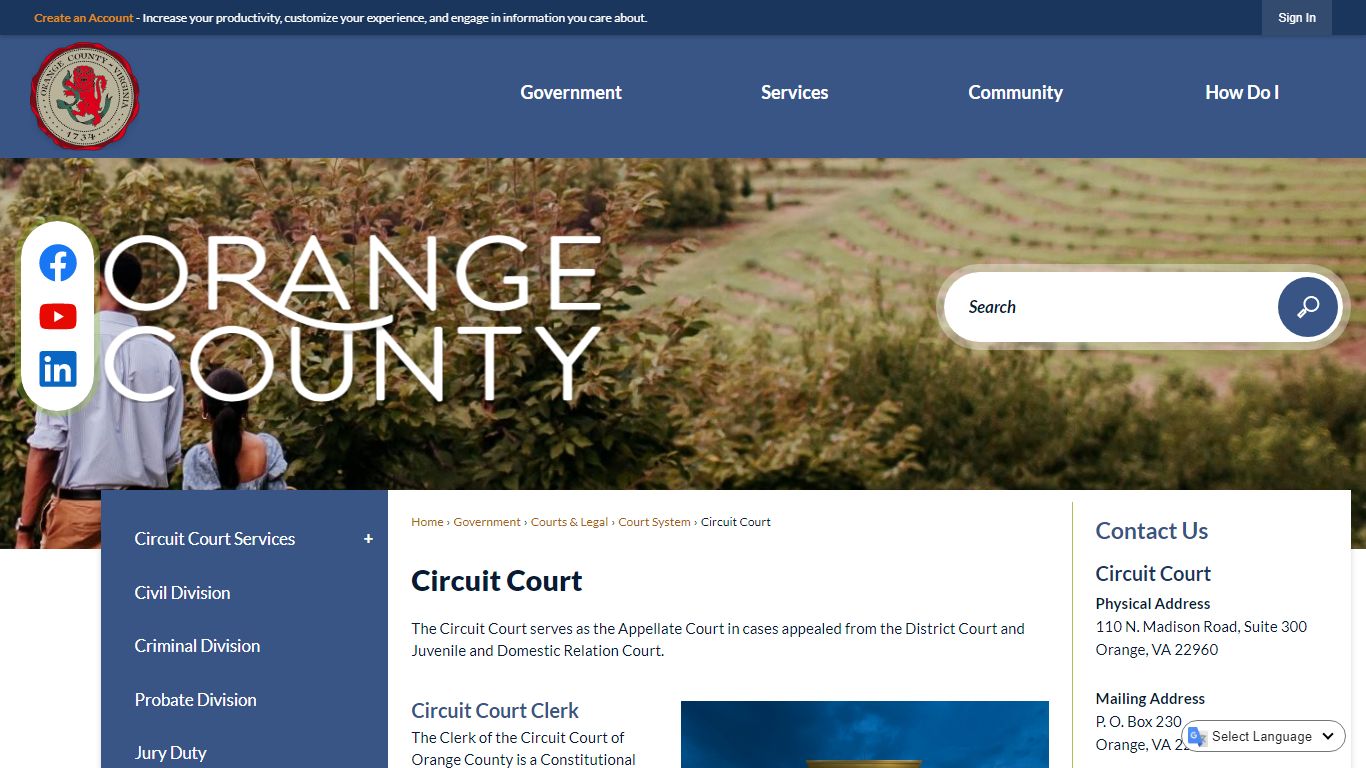 Circuit Court | Orange County, VA - Official Website